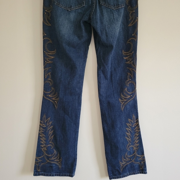 VTG Lauren Ralph Lauren Embroidered with Stud Classic‎ Bootcut Denim 2 - Picture 5 of 9